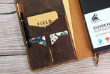 Personalized distressed leather cover organizer for Clever Fox Planner A5 size