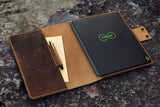 Personalized distressed leather everlast notebook cover executive size