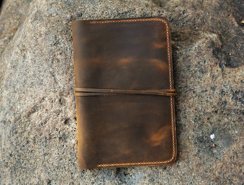 Personalized distressed leather family 4 passport holder case organizer wallet