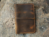 Personalized distressed leather family 4 passport holder case organizer wallet