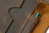 Personalized distressed leather iPad cover case for iPad Pro 9.7 11 12.9 Leather iPad portfolio case for 2019 iPad Air 10.5 inch