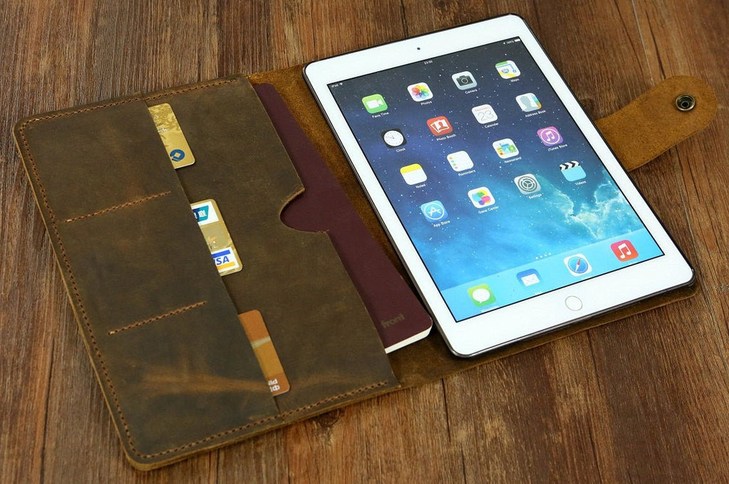 Personalized distressed leather iPad Pro case cover
