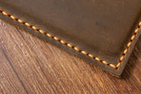 Personalized distressed leather long wallet vertical bifold wallet