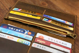 leather long bifold wallet