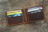 Personalized distressed leather men bifold wallet