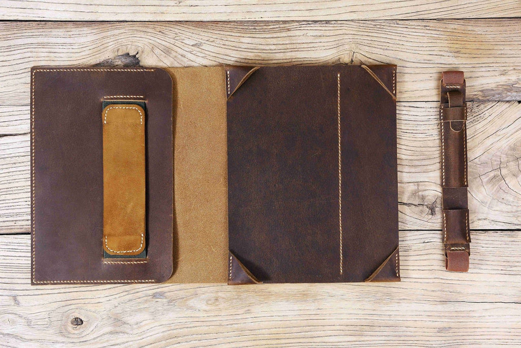 Personalized distressed leather Onyx Boox note nova 3 tablet case