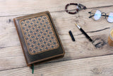 Personalized embossed leather journal notebook cover