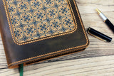 Personalized embossed leather journal notebook cover