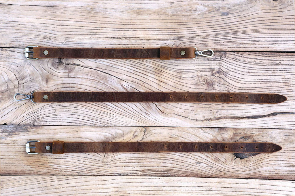 Personalized full grain Leather adjustable bag strap