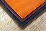 personalized full grain leather desk pad blotter