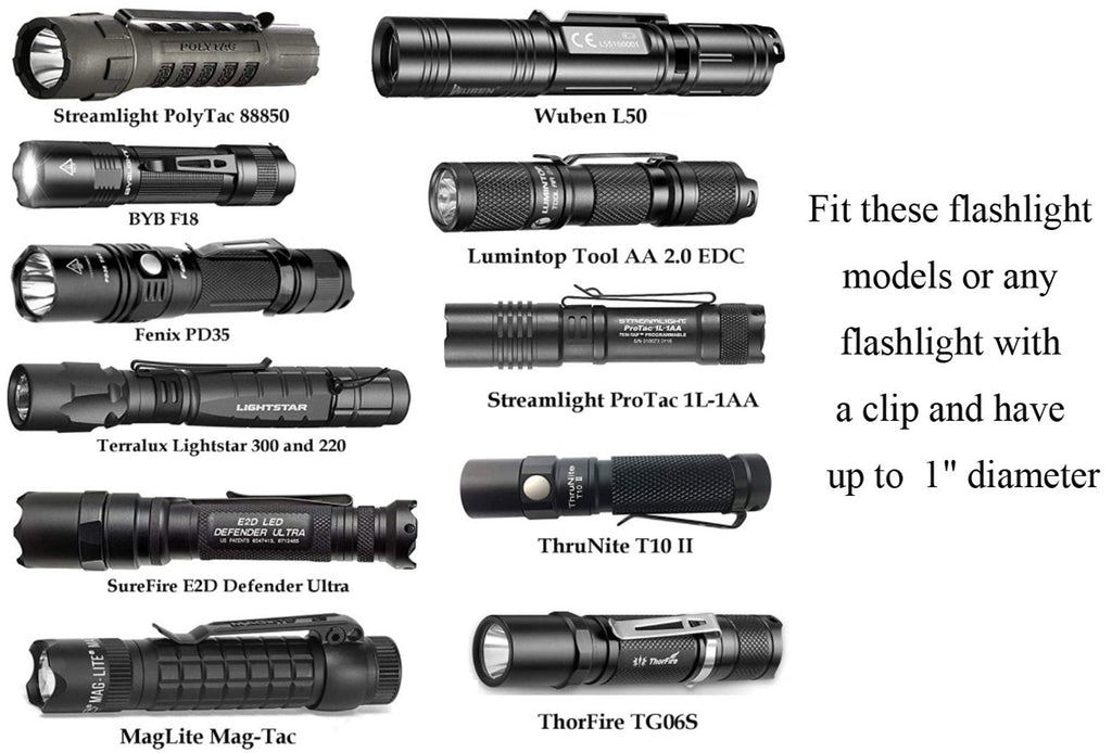 Personalized full grain Leather flashlight holster