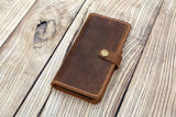 Personalized full grain Leather iPhone 12 pro max case detachable