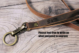 Personalized full grain Leather Lanyard for key ID