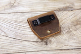 Personalized full grain Leather tape measure belt clip holster
