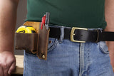 Personalized full grain Leather tape measure holder pouch