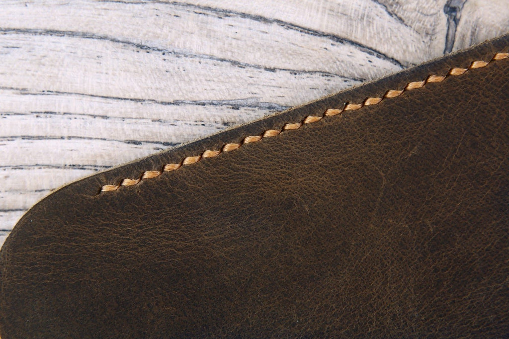 Personalized full grain rustic Leather case sleeve for iPhone SE 2020