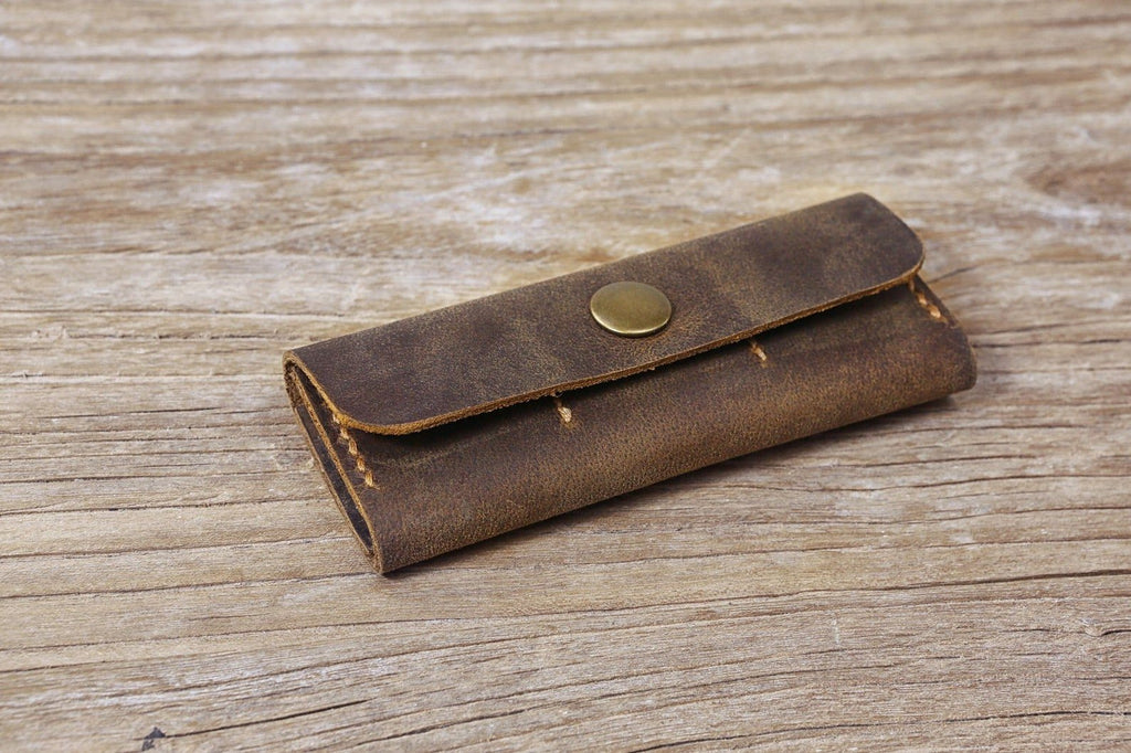 Personalized guitar picks leather case