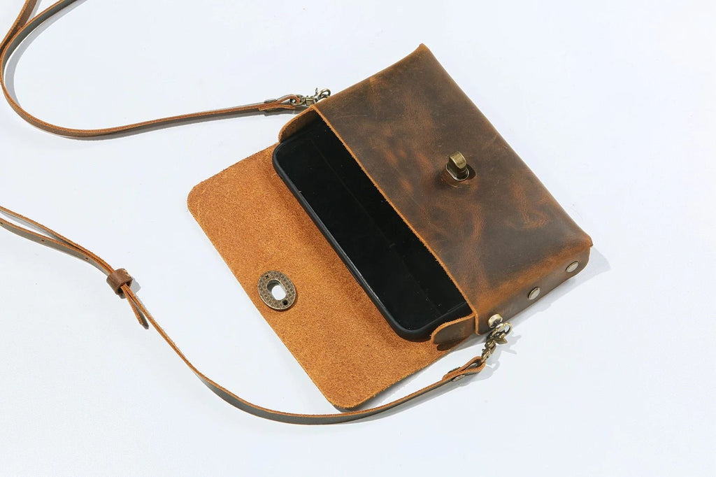 Personalized iPhone purse case with shoulder strap