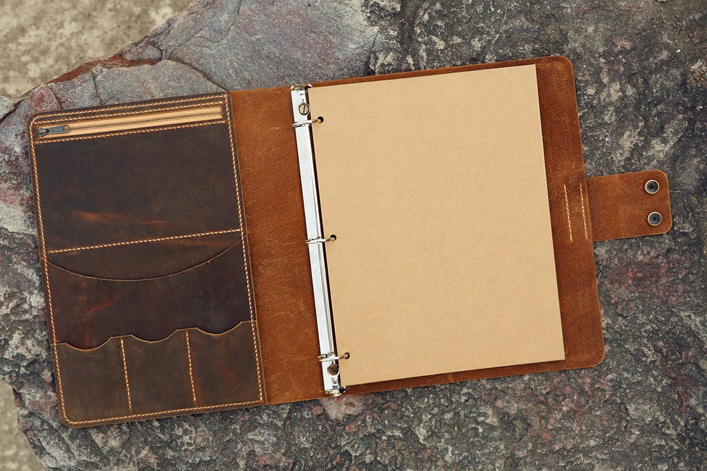 8.5 x 11 leather binder