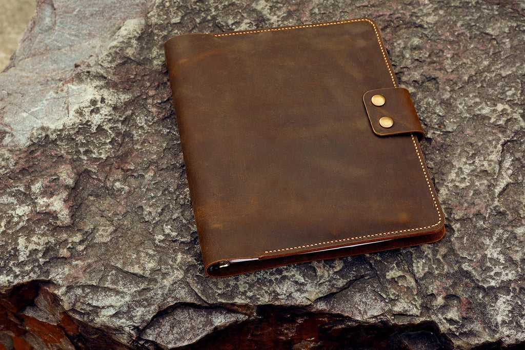 leather 3 ring binder