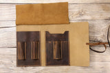 Personalized leather barber roll case , leather hairdressing bag