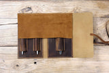 Personalized leather barber roll case , leather hairdressing bag