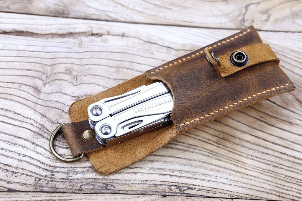 Personalized leather belt holster holder for leatherman wingman squirt ps4