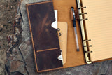Personalized leather binder planner refillable binder