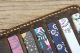 Personalized leather checkbook covers with pen holder
