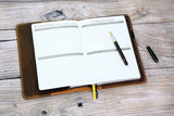Personalized leather cover case for A5 size Clever Fox Planner