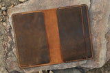 Personalized leather cover for large moleskine notebook