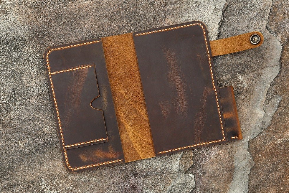 Personalized Leather field notes case wallet