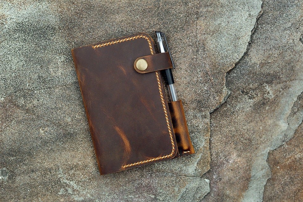 Personalized Leather field notes case wallet