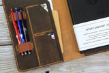 Personalized leather folio organizer for smart planner pro A5 B5 A4 size