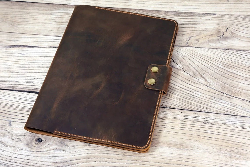 Personalized leather folio portfolio for 8.5 x 11 Letter size Notepad writing pad