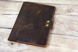 Personalized leather folio portfolio for 8.5 x 11 Letter size Notepad writing pad