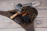 Personalized leather garden tool belt , distressed leather gardening belt farm floral belt