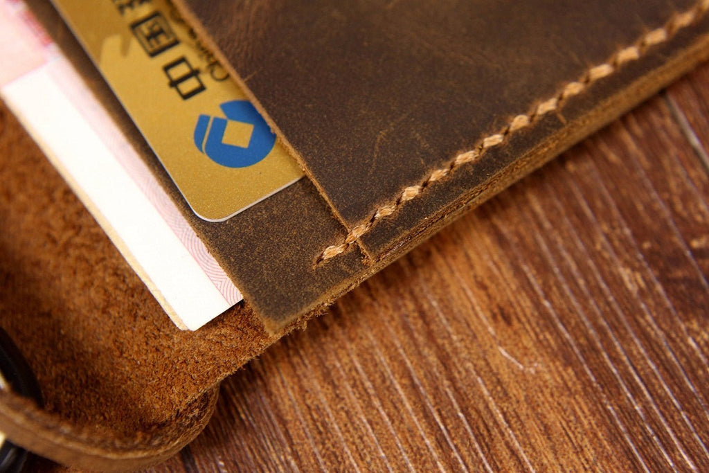 Personalized leather iPhone 16 15 14 13 12 11 Pro Max wallet case
