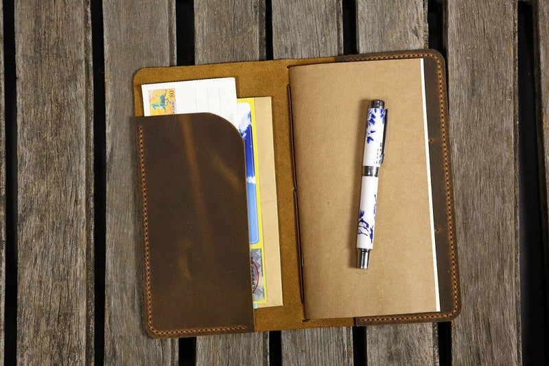 leather midori style notebook