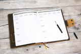 Personalized leather portfolio cover for Clever Fox Planner Letter size
