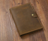 Personalized leather portfolio for A5 Moleskine Agenda Field notes notebook