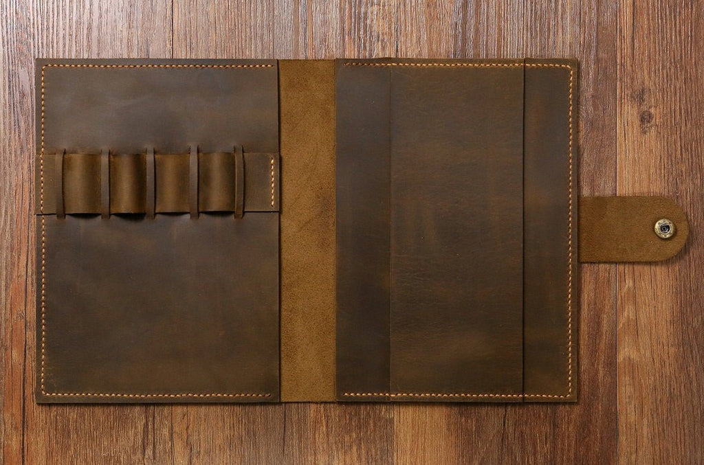 leather portfolio for A5 notebook