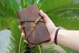 Personalized leather rolling tobacco pouch bag organizer