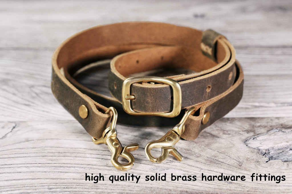 Personalized leather water bottle carrier holder for walking