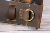Personalized leather water bottle carrier holder for walking
