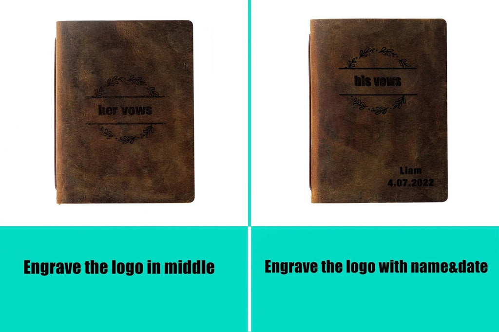 Personalized Leather Wedding Vow Books , his and her vow books