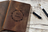 Personalized Leather Wedding Vow Books , his and her vow books