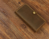 Personalized leather wristlet iPhone 7 plus iPhone 12 mini wallet case