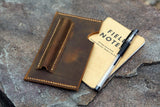 Personalized minimalist field notes leather sleeve pouch