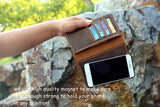 Personalized removable magnetic leather iPhone wallet for iPhone 13 Pro Max 8 plus X XR XS